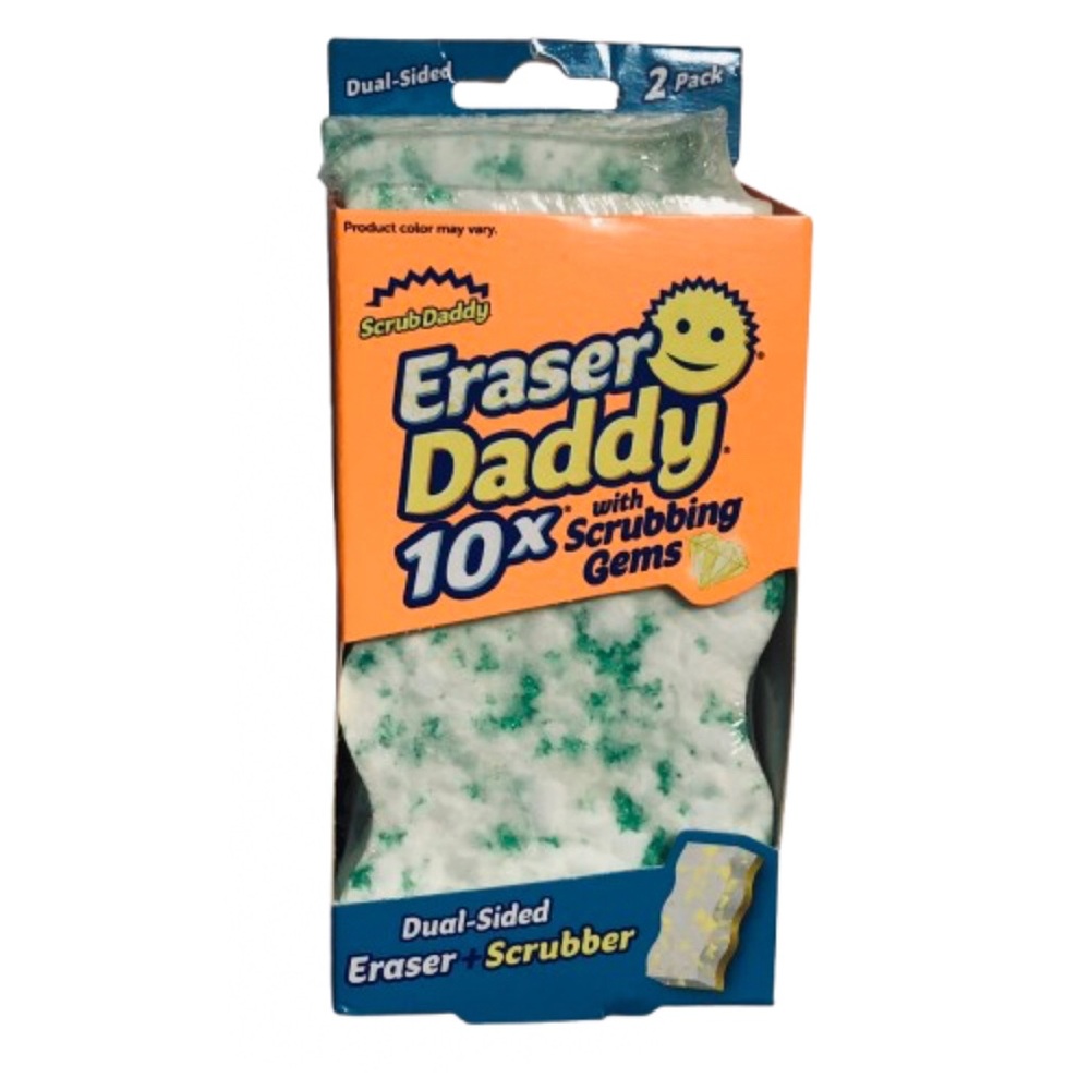 NEW SCRUB DADDY Eraser Daddy 10x Dual Sided Cleaning Pads, 2 Count